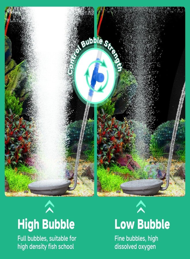 هايغر حجر تهوية لحوض السمك من هيجر، طقم حجر فقاعات لحوض السمك مقاس 2.3 بوصة، يُنتج فقاعات صغيرة جدًا، حجر تهوية عالي التركيز بقاعدة من الفولاذ المقاوم للصدأ، مناسب لأحواض السمك والزراعة المائية. - Image 3