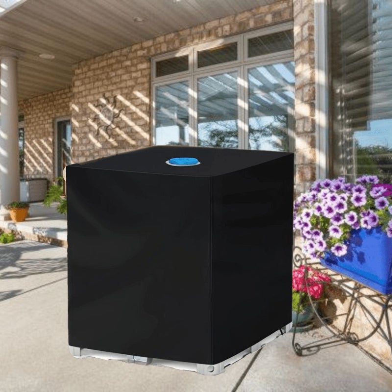 غطاء حاوية IBC ثقيل أسود 47.2 × 45.7 × 39.4 بوصة واقي برميل خارجي - Image 3
