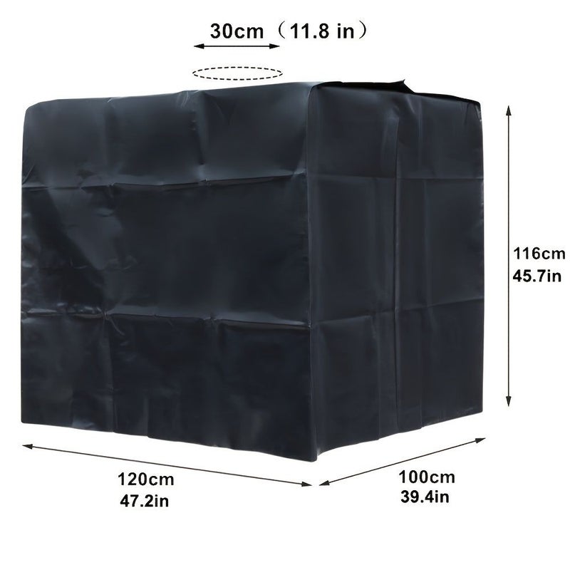 غطاء حاوية IBC ثقيل أسود 47.2 × 45.7 × 39.4 بوصة واقي برميل خارجي - Image 4