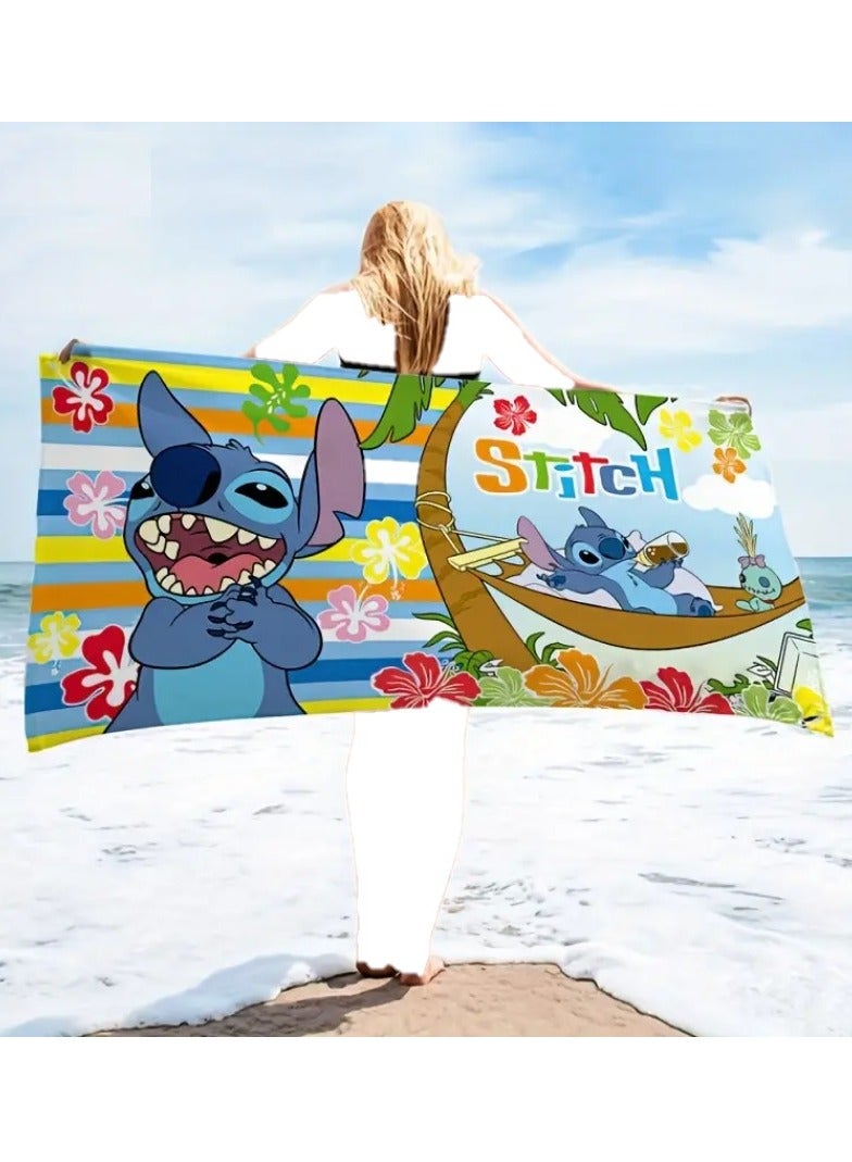 Loquat Stitch Cartoon Square Towel Summer Sports Outdoor Beach Towel Ultra fine Fiber Quick Drying Bath Towel 