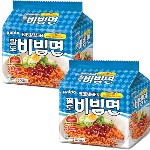Paldo Bibimmen Spicy Korean Noodles, 130 grams x 5 packs - Image 3