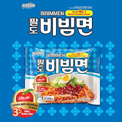 Paldo Bibimmen Spicy Korean Noodles, 130 grams x 5 packs - Image 4