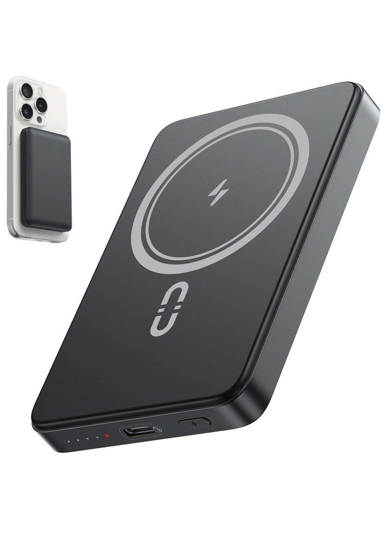 JAJEEK Magnetic Power Bank 5000mAh – 15W Ultra Slim Wireless Charger | MagSafe Compatible for iPhone & Android | Fast Portable Charging - Image 1