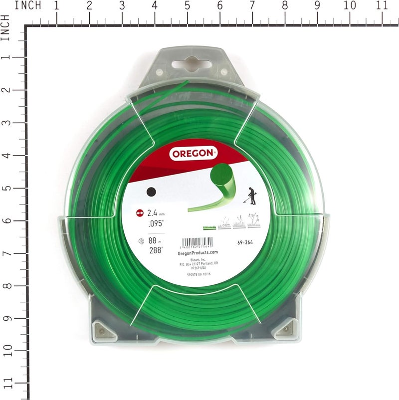 Oregon .095" Round String Trimmer Replacement Line for DIY Yard Work or Gardening, Universal Fit, All-Purpose, 1lb Spool, 288 Foot Length, Green (69-364) - Image 2