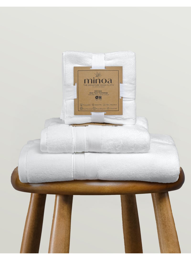 Minoa Signature Zero Twist Bamboo Washcloth Towels - Image 1
