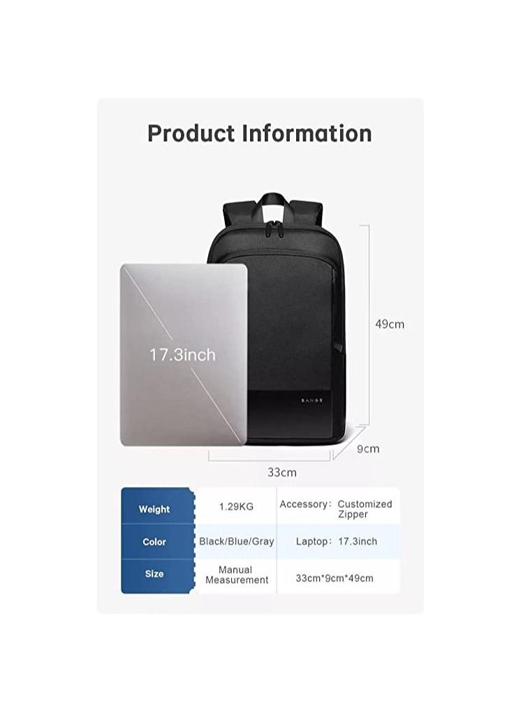 BANGE - Travel Laptop Backpack, Business Anti-Theft Slim Durable Laptops Backpack with USB Charging Port, for 17.3 inch laptop, Gifts for Men & Women Water-Resistant College School Computer Bag Bange. - Image 1
