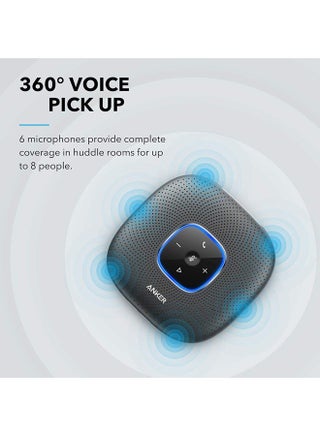 Power Conf Bluetooth Speakerphone, 6 Mics, Enhanced Voice Pickup, 24H Call Time, Bluetooth 5, USB C, Zoom Certified Bluetooth Conference Speaker, Compatible with Leading Platforms For Home Office Black - view 3