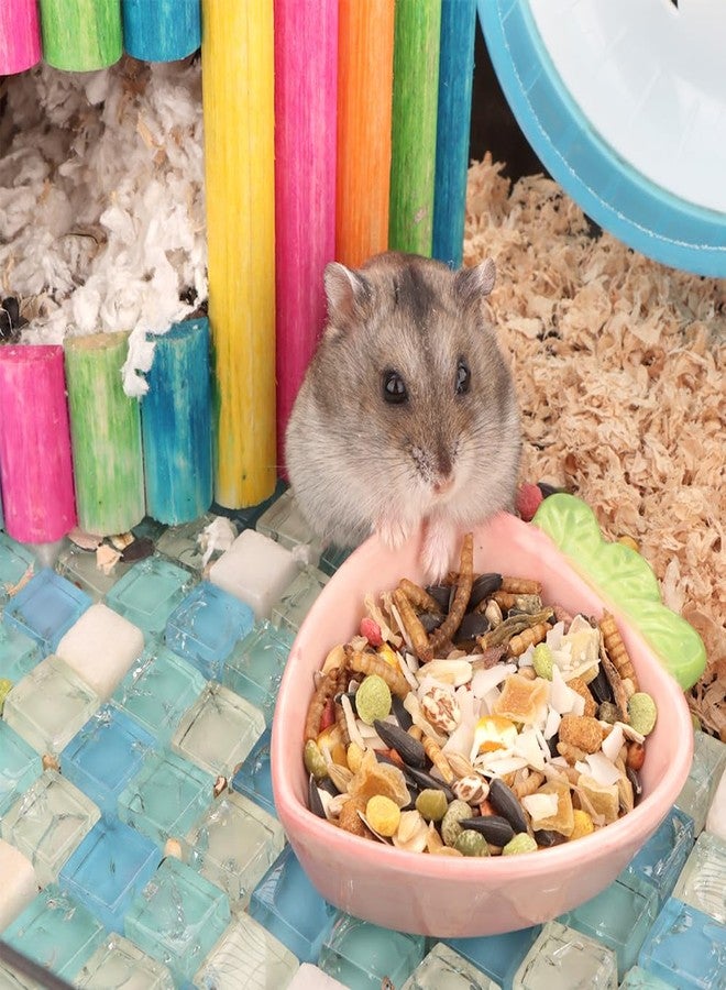 VTurboWay 2 Pcs Hamster Ceramic Food Bowl, Cute Shape Anti-Turning Dish for Hamster Gerbil Hedgehog Guinea Pig Rat Rodent - Image 2