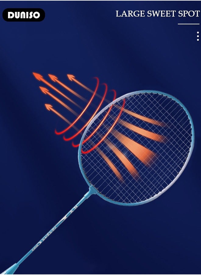 DUNISO Badminton Rackets Set 2 Player Badminton Rackets Lightweight Badminton Racquet with 3 Shuttlecocks and 1 Carrying Bag,Badminton Backyard Games for Outdoor,Garden,Beach,Family Fun Game  - Image 2