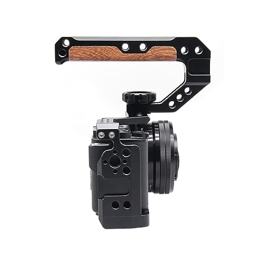 FUGASUN Wooden Camera Top Handle with 3 Cold Shoes to Mount DSLR Camera,FUGASUN Wooden Top Handle Grip with 1/4",3/8" Threaded Holes with Locating Pins for ARRI Grip for Camera Cage. - Image 2