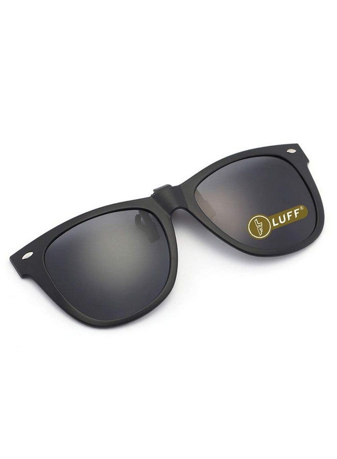 LUFF Polarization Clipon Sunglasses Unisexelegant&Comfortable Clips Flip Up Myopic Sunglasses For Outdoordrivingfishing (Dark Grey) - Image 1