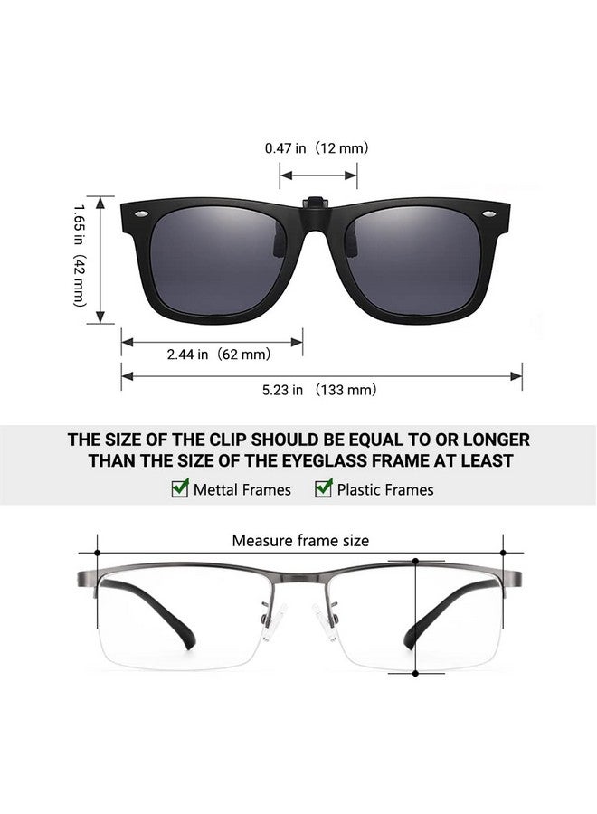 LUFF Polarization Clipon Sunglasses Unisexelegant&Comfortable Clips Flip Up Myopic Sunglasses For Outdoordrivingfishing (Dark Grey) - Image 3