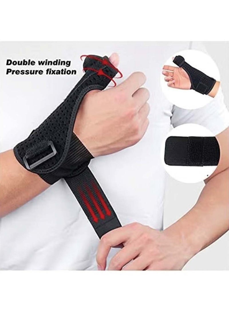 Dougez Sport Thumb Wrist Support Sleeve, Breathable and Adjustable Thumb Wrist Gloves, Gloves for Pain Relief Arthritis Tendonitis Sprained,Upgraded version, Black - Image 2