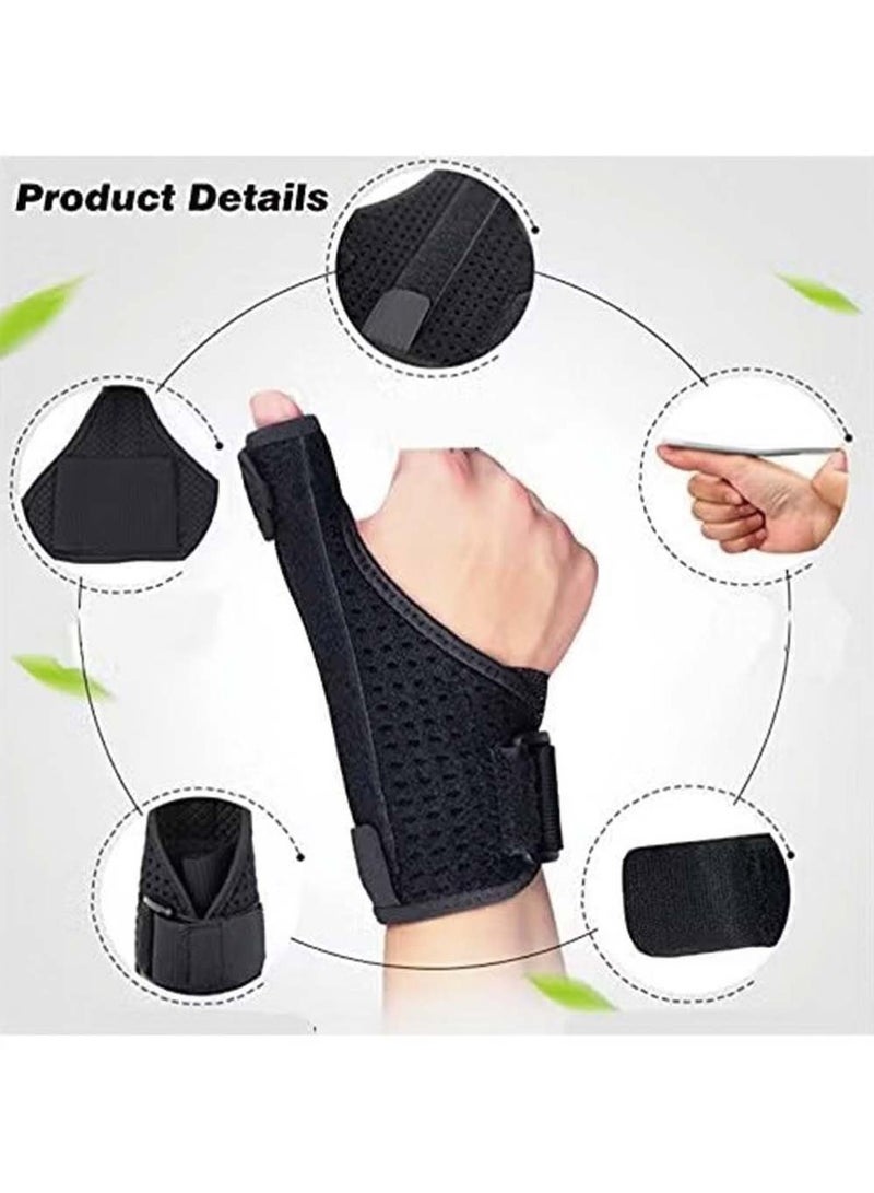 Dougez Sport Thumb Wrist Support Sleeve, Breathable and Adjustable Thumb Wrist Gloves, Gloves for Pain Relief Arthritis Tendonitis Sprained,Upgraded version, Black - Image 3