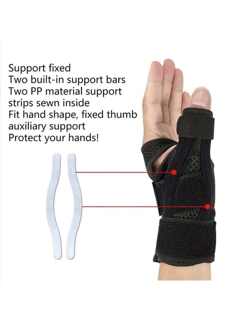 Dougez Sport Thumb Wrist Support Sleeve, Breathable and Adjustable Thumb Wrist Gloves, Gloves for Pain Relief Arthritis Tendonitis Sprained,Upgraded version, Black - Image 4