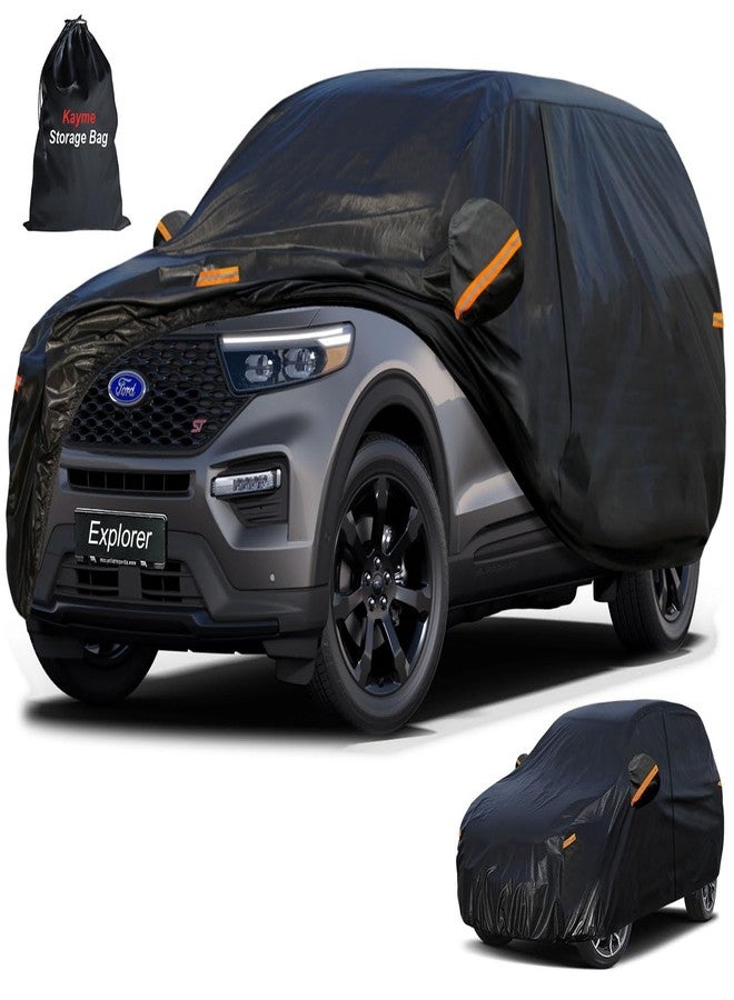 Kayme 7 Layers SUV Car Cover Custom Fit for Ford Explorer (2006-2025) Waterproof All Weather for Automobiles,Outdoor Full Cover Rain Sun UV Protection.Black - Image 1