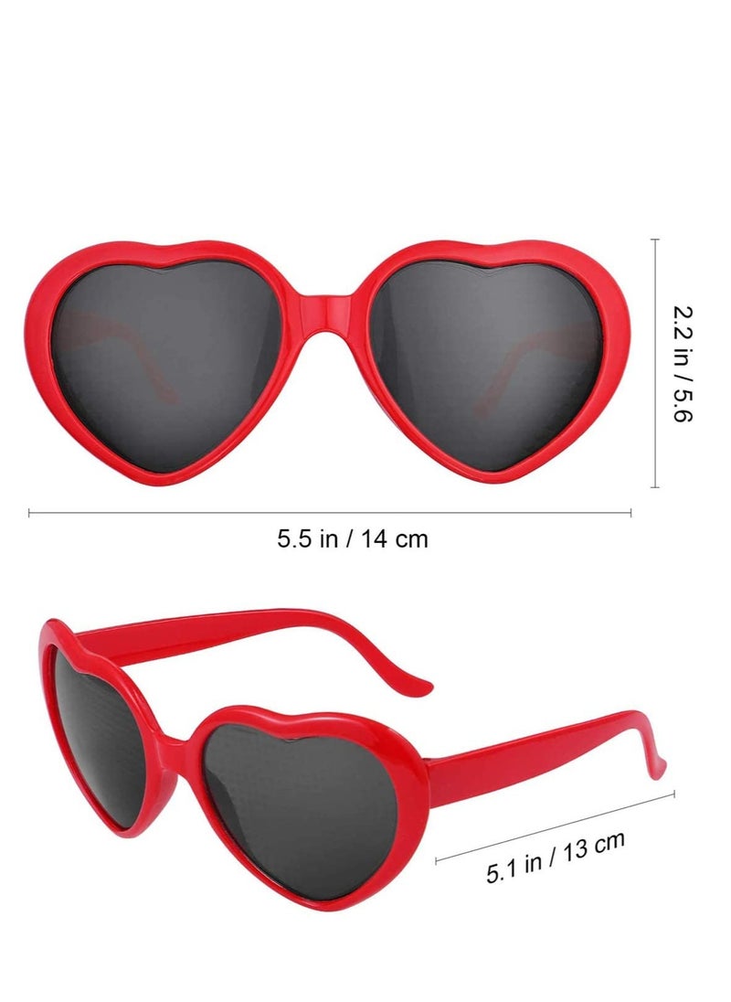 SYOSI - Glases Sun Peach Heart Special Effects Sunglasses Funny Light Diffraction Eyeglasses Heart Light Glasses Magnetic Glasses Clip-on Sunglasses Plastic Frame for Night Driving - Image 1
