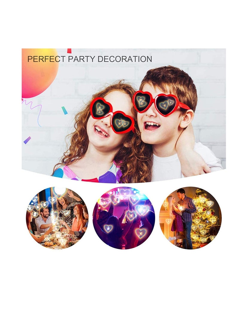 SYOSI - Glases Sun Peach Heart Special Effects Sunglasses Funny Light Diffraction Eyeglasses Heart Light Glasses Magnetic Glasses Clip-on Sunglasses Plastic Frame for Night Driving - Image 1