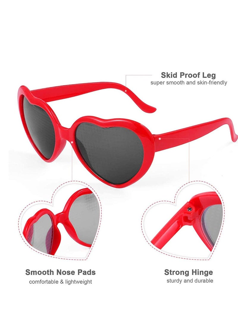 SYOSI - Glases Sun Peach Heart Special Effects Sunglasses Funny Light Diffraction Eyeglasses Heart Light Glasses Magnetic Glasses Clip-on Sunglasses Plastic Frame for Night Driving - Image 1
