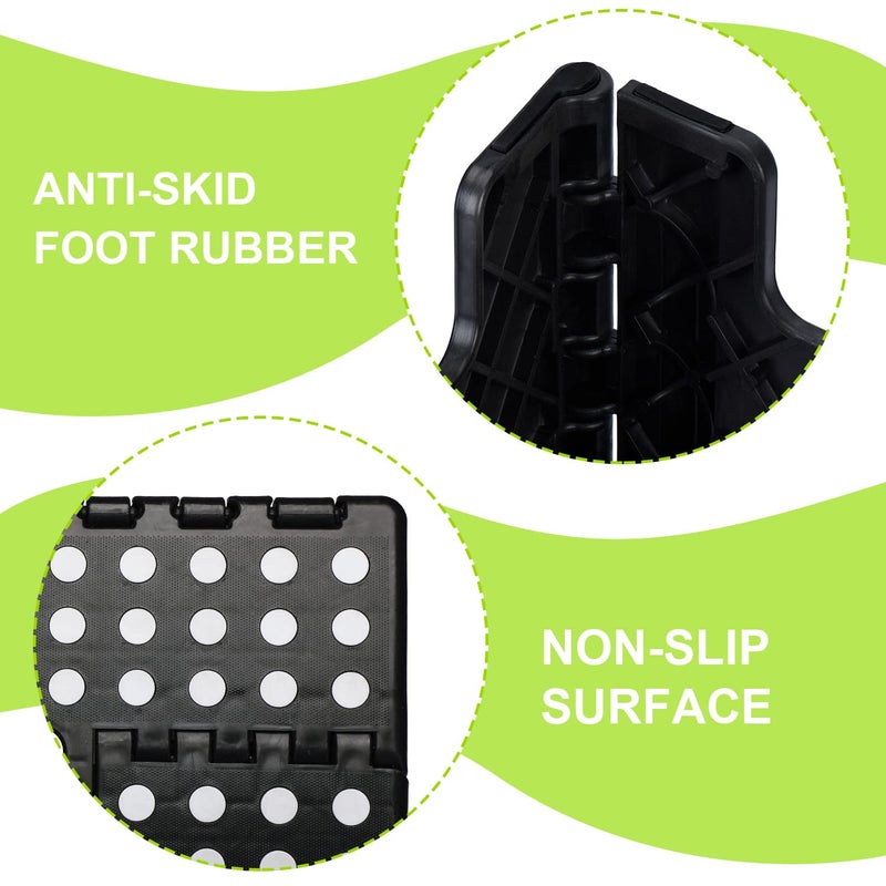 Delxo Folding Step Stool for Kids and Adults,15-Inch Extra Wide 9 Inch Height Heavy Duty Stepping Stool More Safe and Comfortable Non Slip Foldable Step Stool Black - Image 4