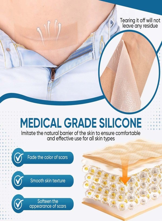 KISEER Silicone Scar Sheets 1.6 x 60 Inch Roll Silicone Scar Removal Tape Strips for Surgical Scars Removal Treatment, C-Section, Keloid, Burns, Acne, Tummy Tuck - Image 3