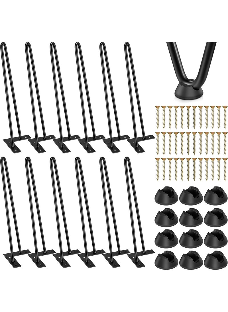 Reginary 12 Pack Hairpin Legs 16 Inch Metal Table Legs Heavy Duty Desk Furniture Coffee Table DIY Projects for Cabinet Wardrobe Drawers Nightstand Bench with Floor Protectors and Screws  - Image 1