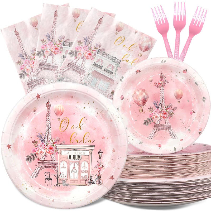 Outego Paris Party Decorations Set - Fun Parisian Party Favor for a Magical Celebration - Disposable Paris Party Supplies for Birthdays and Events - Image 1