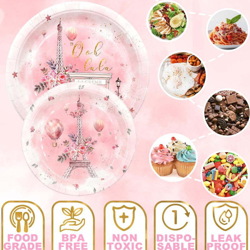 Outego Paris Party Decorations Set - Fun Parisian Party Favor for a Magical Celebration - Disposable Paris Party Supplies for Birthdays and Events - Image 4