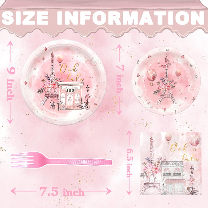 Outego Paris Party Decorations Set - Fun Parisian Party Favor for a Magical Celebration - Disposable Paris Party Supplies for Birthdays and Events - Image 3
