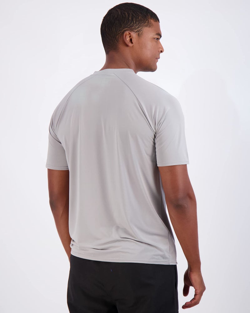 REALESSENTIALS Real Essentials 4 Pack: Mens Short Sleeve Rash Guard Shirt Quick Dry UPF 50+ Sun Protection Swim (Available in Big & Tall) - Image 3