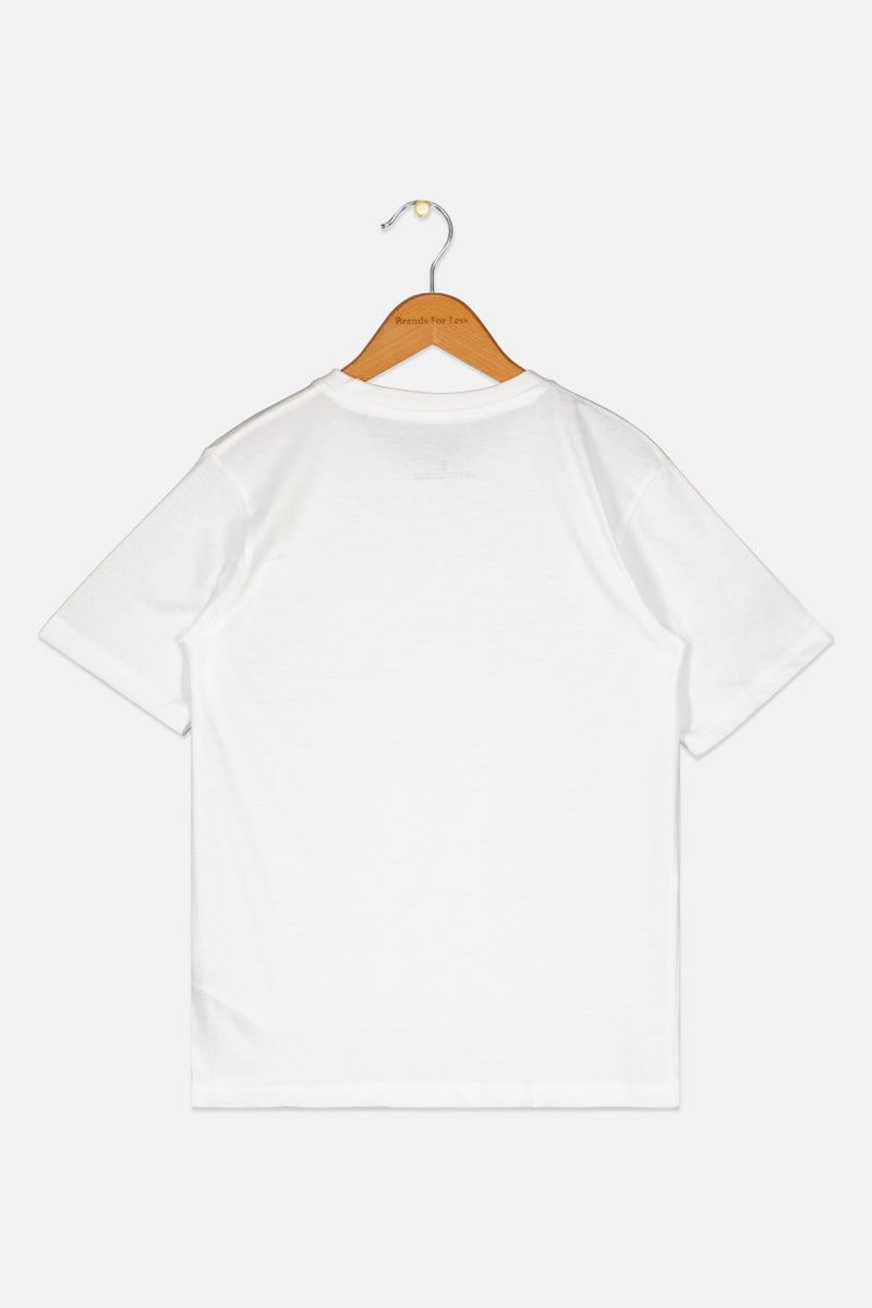 Reebok تي شيرت رياضي للأطفال الأولاد بأكمام قصيرة، خارجي، أبيض - Image 2