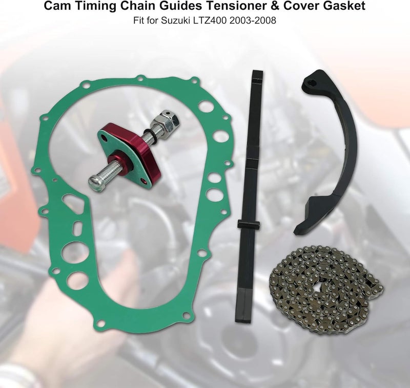 Tavaski Cam Timing Chain Guides Tensioner and Cover Gasket Fit for Suzuki Quadsport LTZ400 2003-2008 Replace 12771-29F00 12811-07G00 - Image 5