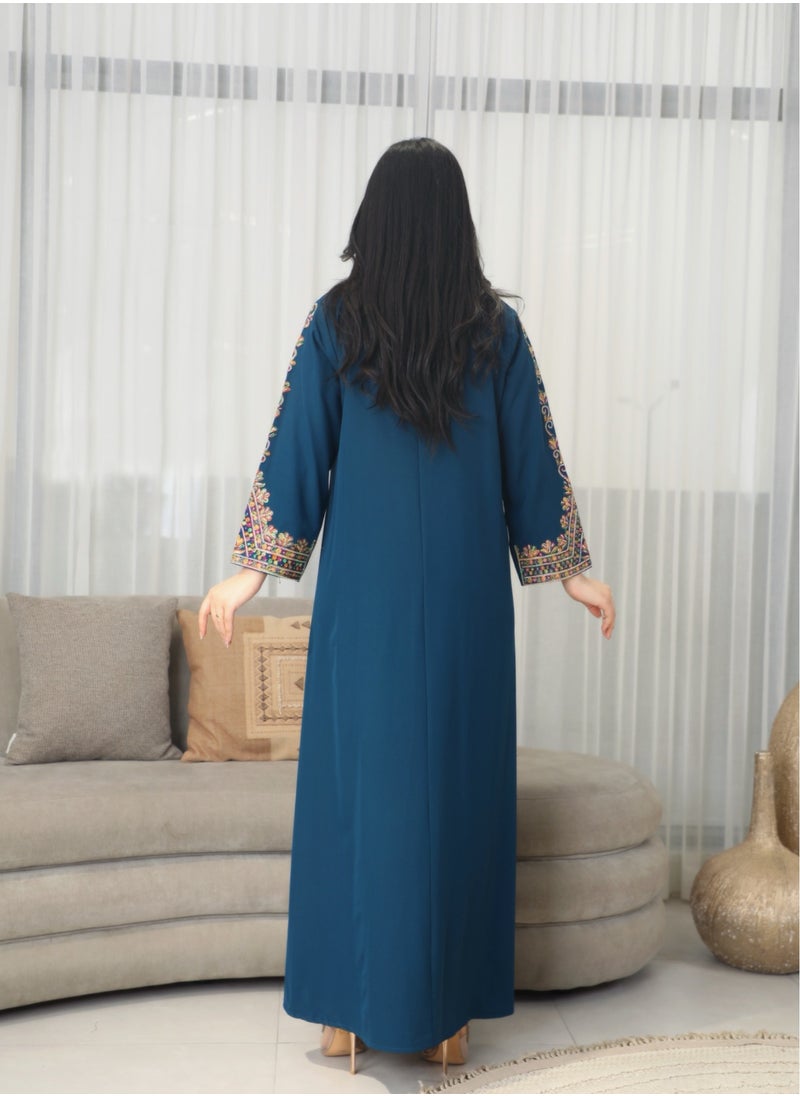 Bint Al Bilad Bintalbilad Saudi Summer Jalabiya for Women New Collection – Lightweight & Breathable Thobe, Abaya & Arabic Dresses for Eid, Weddings & Parties | Embroidered, Modern & Luxury Designs - 4325  - Image 3