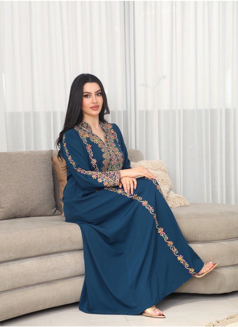 Bint Al Bilad Bintalbilad Saudi Summer Jalabiya for Women New Collection – Lightweight & Breathable Thobe, Abaya & Arabic Dresses for Eid, Weddings & Parties | Embroidered, Modern & Luxury Designs - 4325  - Image 4