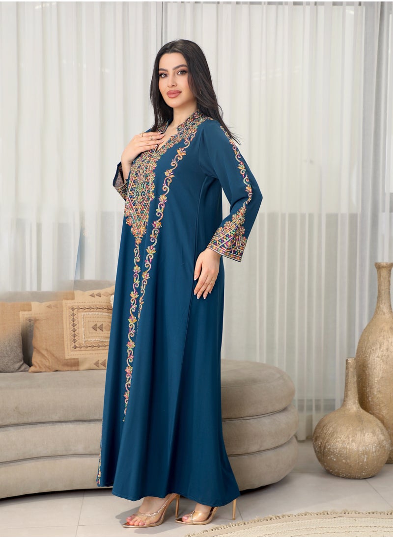 Bint Al Bilad Bintalbilad Saudi Summer Jalabiya for Women New Collection – Lightweight & Breathable Thobe, Abaya & Arabic Dresses for Eid, Weddings & Parties | Embroidered, Modern & Luxury Designs - 4325  - Image 5