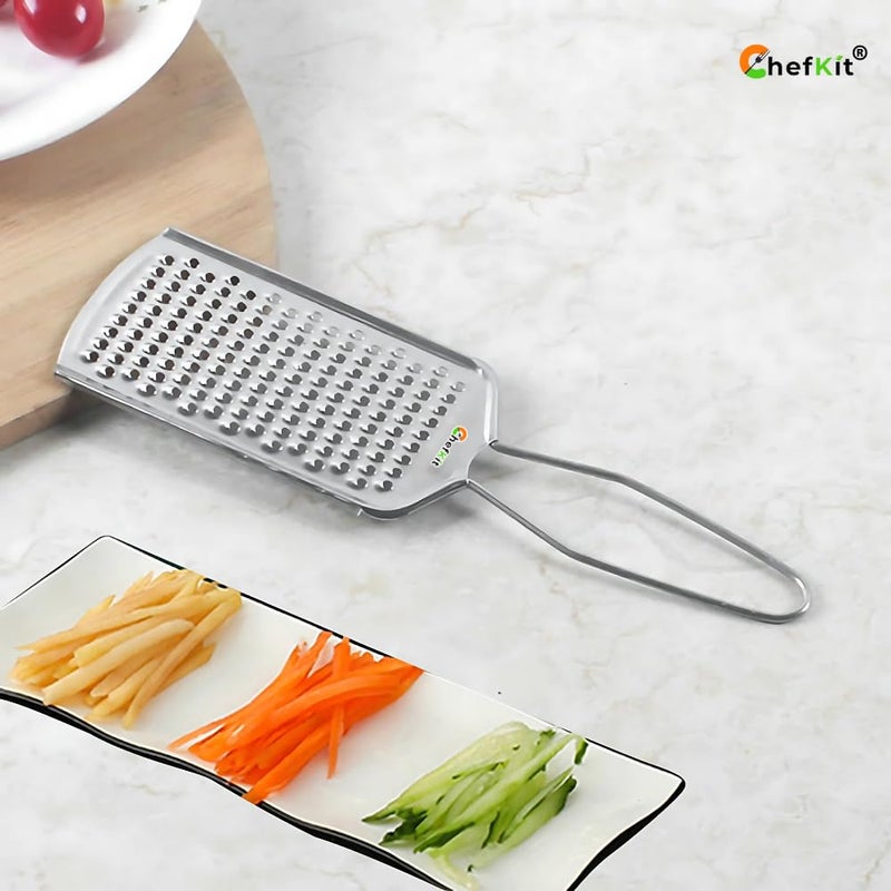 CHEFKIT Premium Stainless Steel Cheese Lemon Zester Ginger Garlic Grater MultiPurpose Vegetable Fruit Nutmeg Grater Dishwasher Safe Kitchen Tool for Effortless Grating Zesting 2 - Image 3
