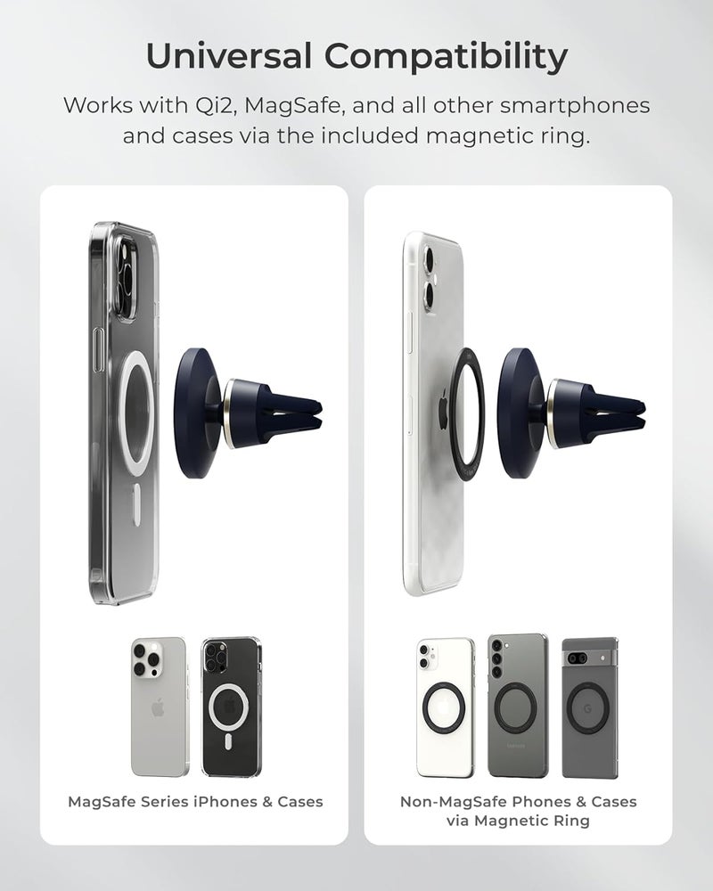 iOttie Velox MagSafe Compatible Air Vent Car Phone Holder. Unversal Magnetic Car Phone Mount for iPhone 12/13/14/15/16 Series & Android Phones via Included Magnetic Ring Adapter - Image 2