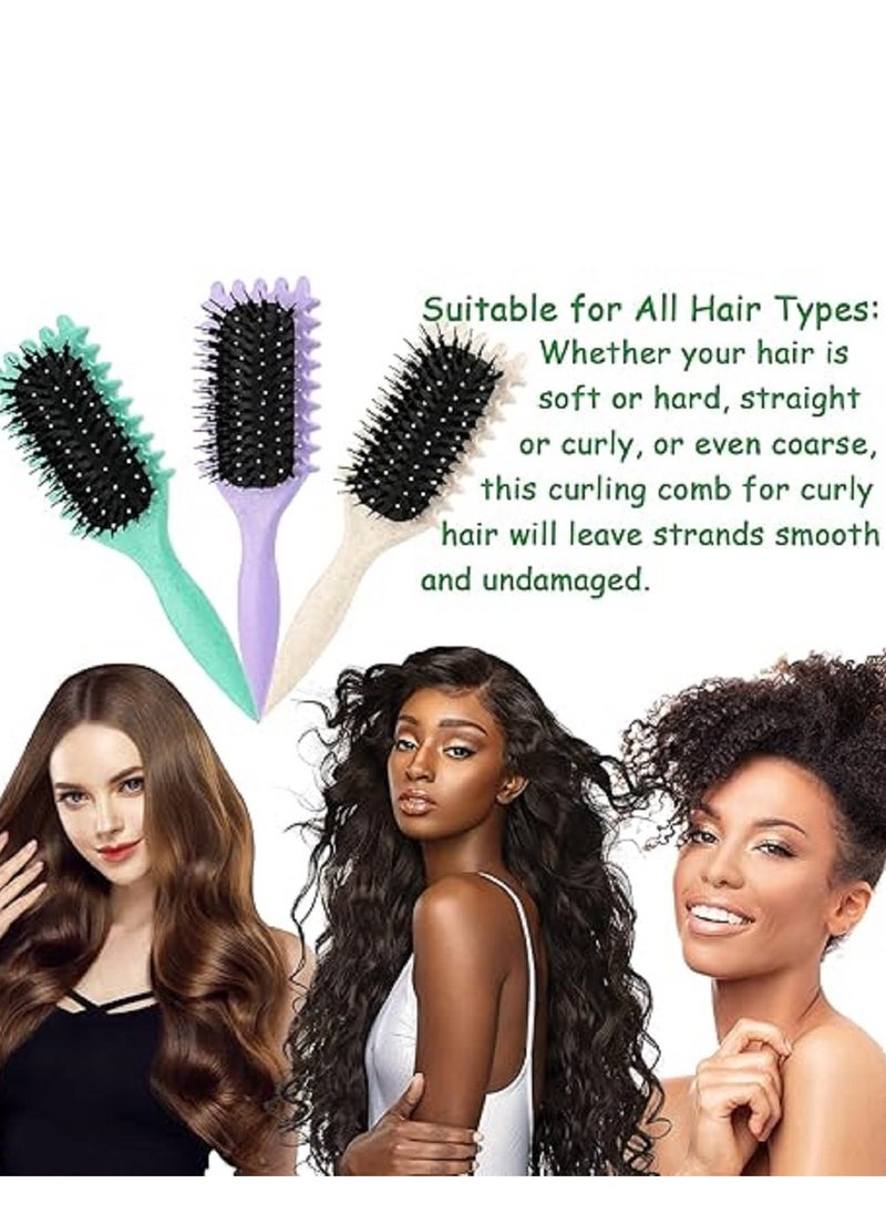 Generic - Curl Defining Brush  Curl Hair Brush  Curl Define Styling Brush  For Combing And Shaping Men's And Women's Curls To Reduce Pulling  Green - Image 1
