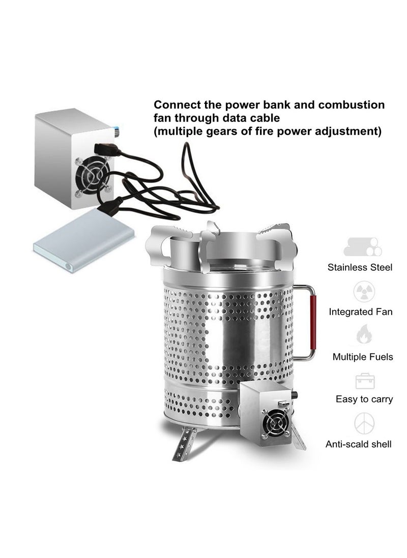 Generic - Outdoor Camping Wood Stove Portable Stainless Steel Wood Stove Wood Stove for Outdoor Picnics - Image 1