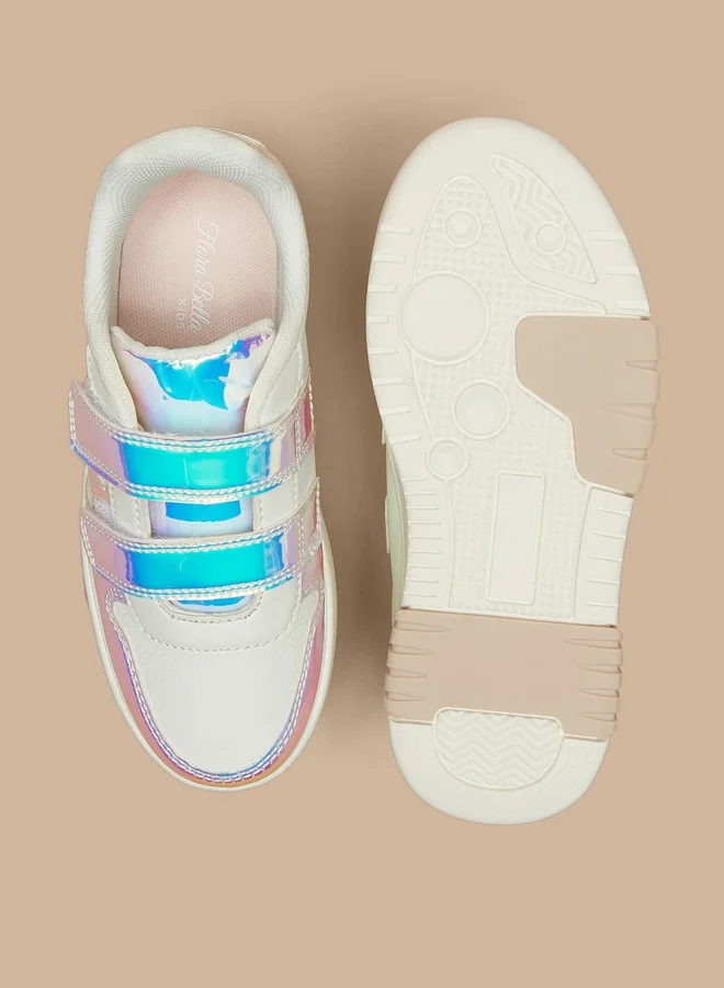 فلورا بيلا من شو إكسبرس Girl's Textured Casual Sneakers Shoes With Hook And Loop Closure