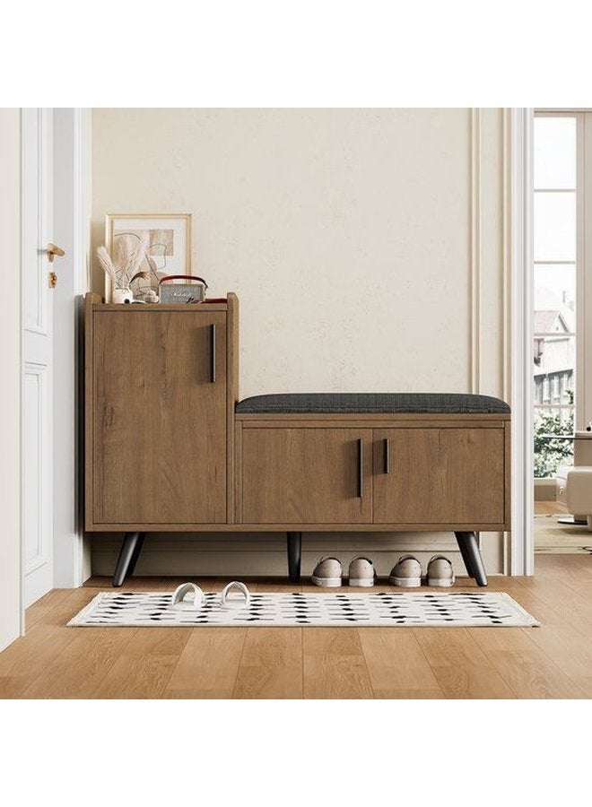 shoe cabinets MDF Dimensions: Length 140cm - Depth 40cm - Height 80cm, Brown