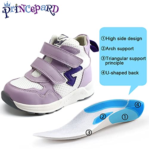 princepard Orthopedic Shoes for Kids with Arch & Ankle Support for Girls and Boys' Flat Foot,High Top Corrective Sneakers,Anti-Slip Soles Pink - Image 3