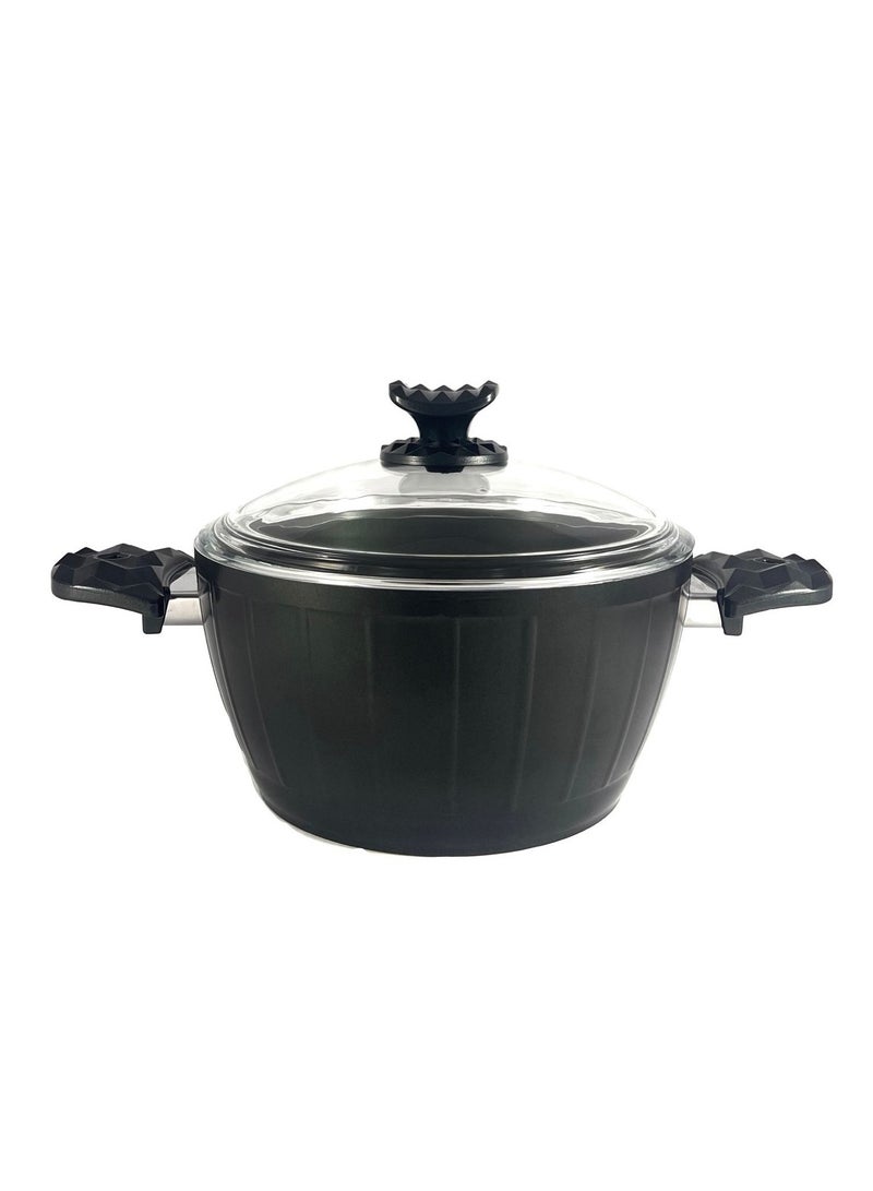 Homemaker 7-Piece Farah Cookware Set - Tempered Glass Lids - 2 Deep Pots - 1 Low Pot - 1 Frypan - Non-Stick Ceramic Surface - PFOA Free - Green  - Image 5