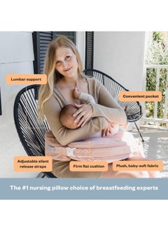 My Brest Friend Deluxe Nursing Pillow For Breastfeeding And Bottle Feeding  Enhanced Posture Support Feeding Pillow  Double Straps And Removable Extra Soft SliPiecesover  Soft Rose  - Image 2