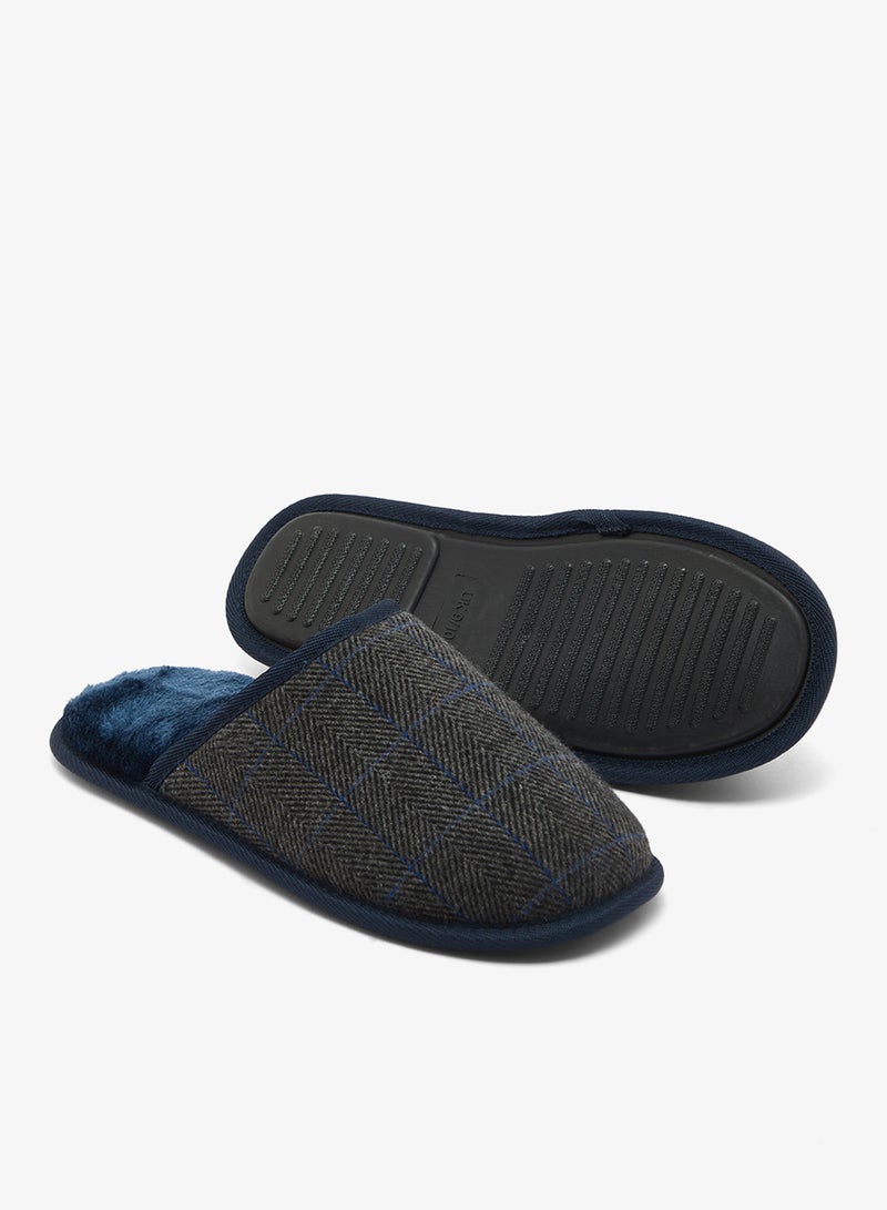 BRAVE SOUL MENS NAVY KNITTED SLIPPER - Image 3