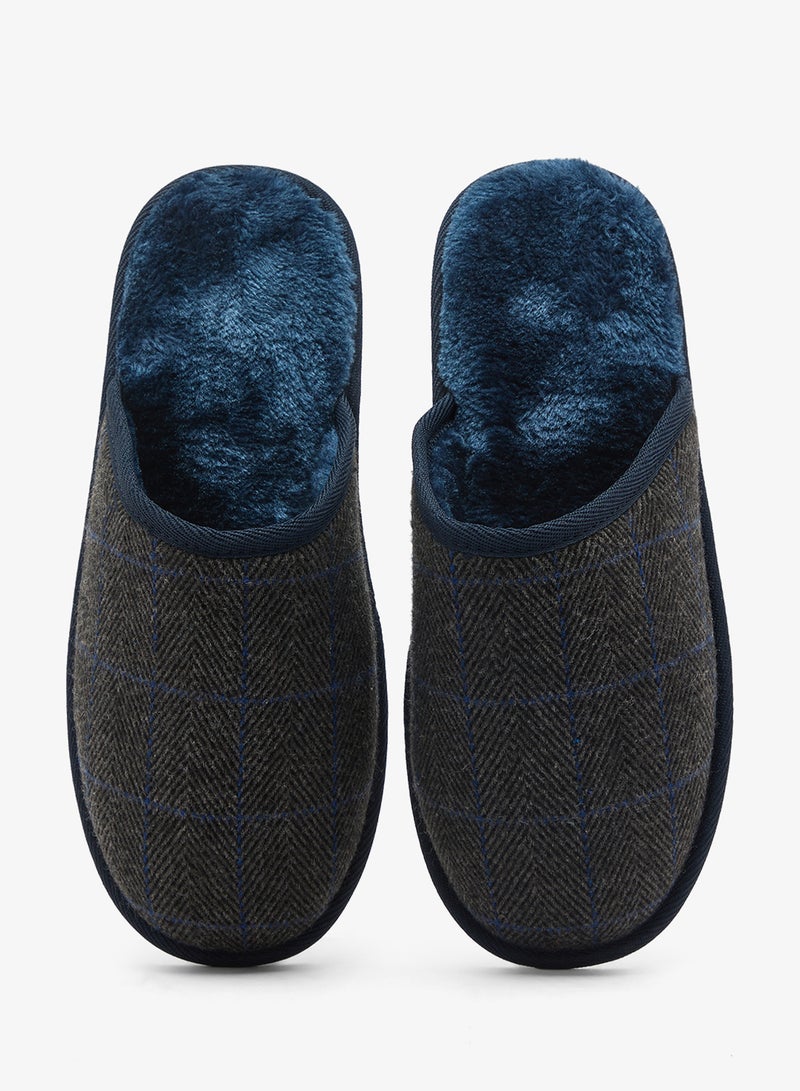 BRAVE SOUL MENS NAVY KNITTED SLIPPER - Image 4