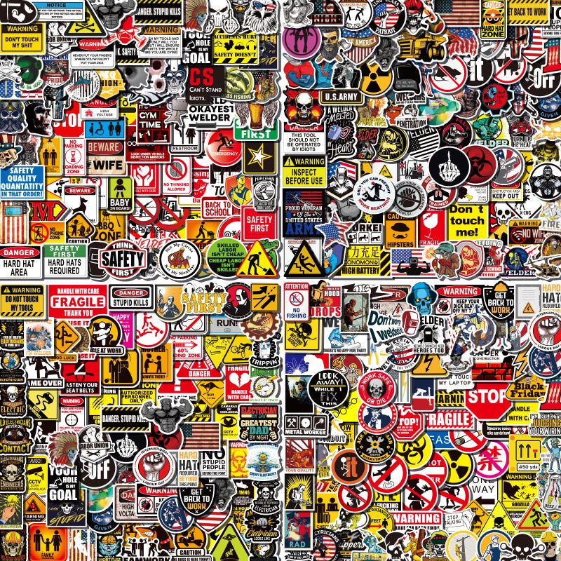 Arme 400 Pcs Hard Hat Stickers, Welding Stickers for Men&Adults Helmet, 100% Vinyl Helmet Sticker Construction Electrician Ironworker Oilfield Pipeliner Sticker for Funny Hard Hat Decor for Adults - Image 1