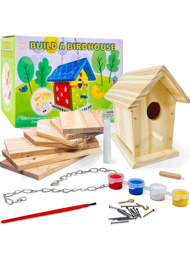 هابينيست بيوت الطيور الخشبية للرسم والبناء، مجموعة بيوت الطيور للأطفال، مشاريع بناء طلاء الخشب، أنشطة ممتعة للفنون والحرف اليدوية للأطفال من سن 6 إلى 8 سنوات، مجموعة بيوت الطيور DIY للأطفال من سن 5 إلى 12 سنة وما فوق - Image 1