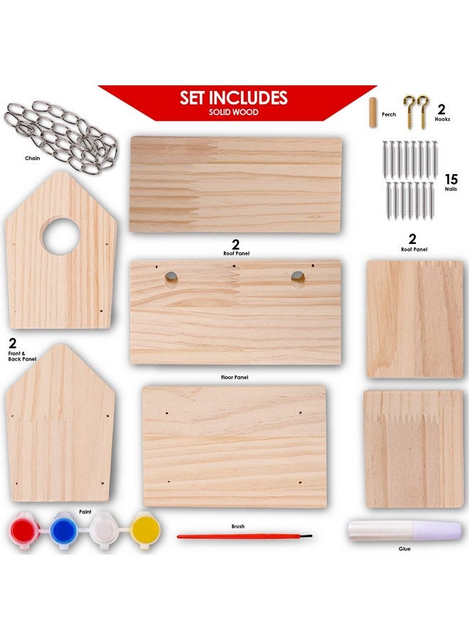 هابينيست بيوت الطيور الخشبية للرسم والبناء، مجموعة بيوت الطيور للأطفال، مشاريع بناء طلاء الخشب، أنشطة ممتعة للفنون والحرف اليدوية للأطفال من سن 6 إلى 8 سنوات، مجموعة بيوت الطيور DIY للأطفال من سن 5 إلى 12 سنة وما فوق - Image 2