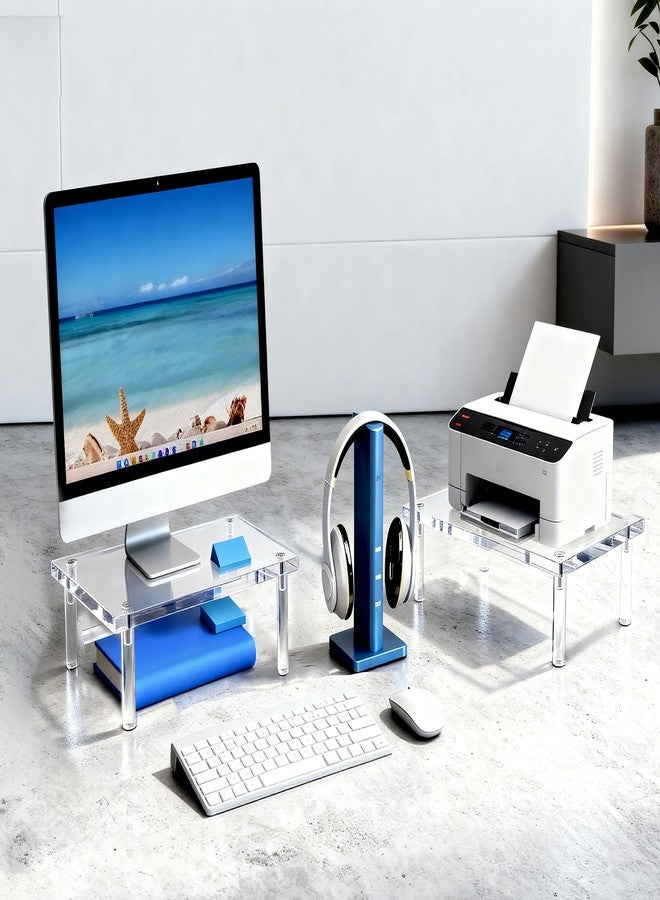 Jusalpha Acrylic Monitor Stand - 10mm Thickness Clear Platform - 14.5'' x 9'' x 3.4'' Desktop/ Laptop/ Monitor Riser Stand- for Laptop, Printer, Computer, Flat Screen LCD TV (1 Stand) - Image 3